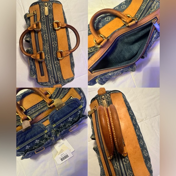 AUTHENTIC LOUIS VUITTON NEO SPEEDY DENIM HANDBAG - Picture 11 of 16